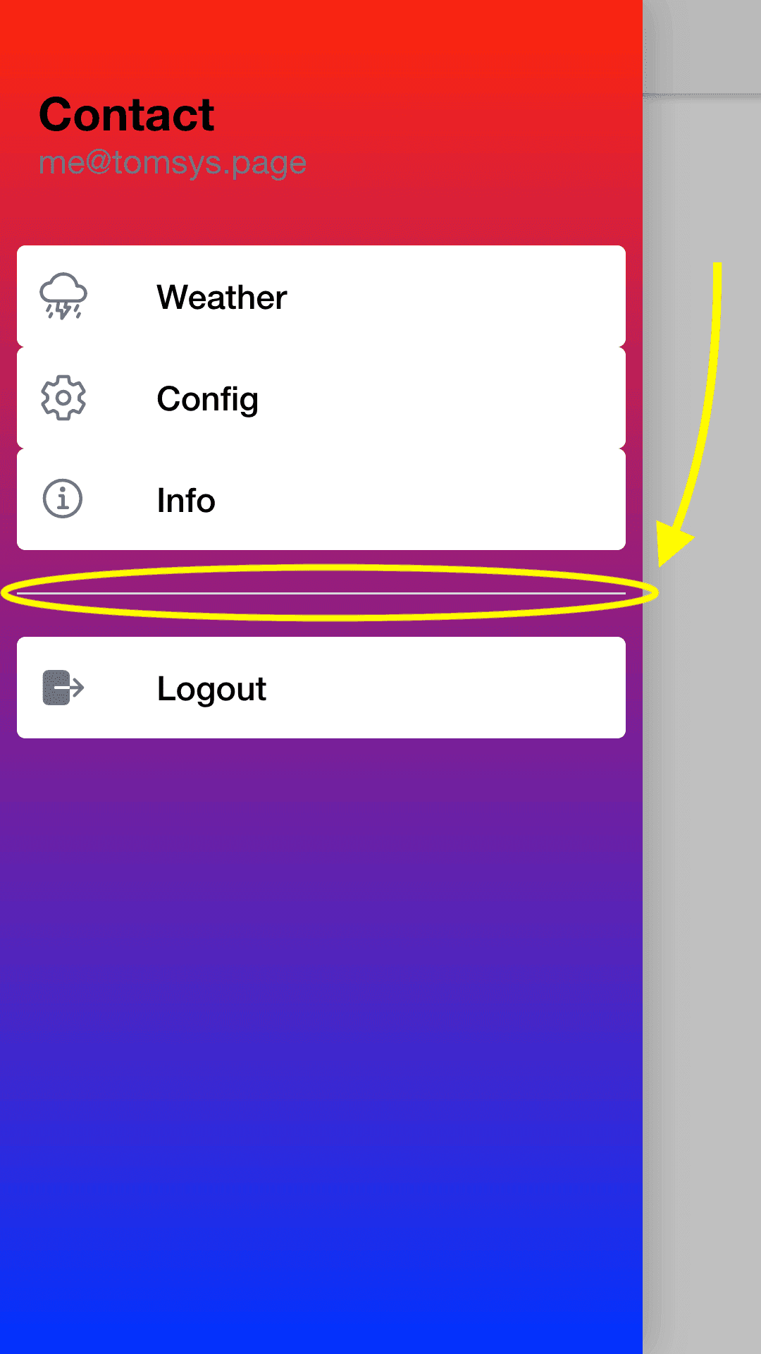 menu border bottom