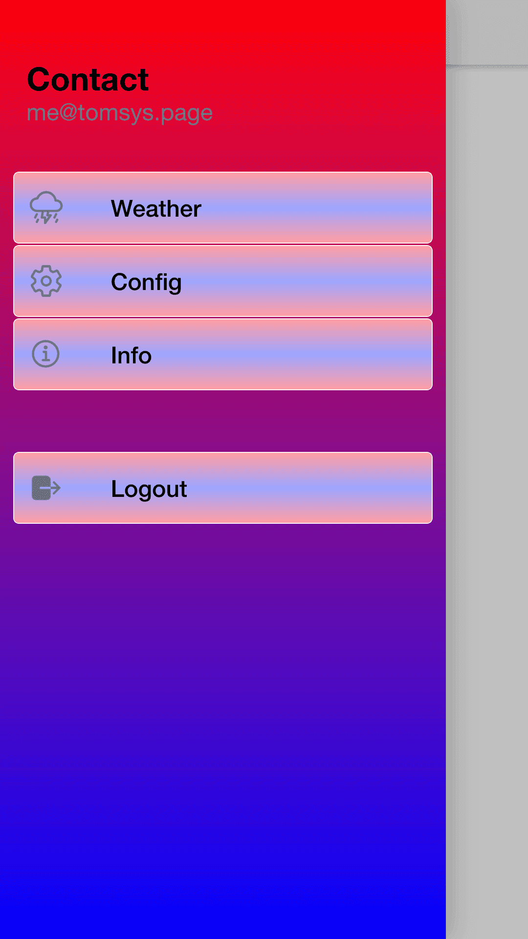 neon color menu items